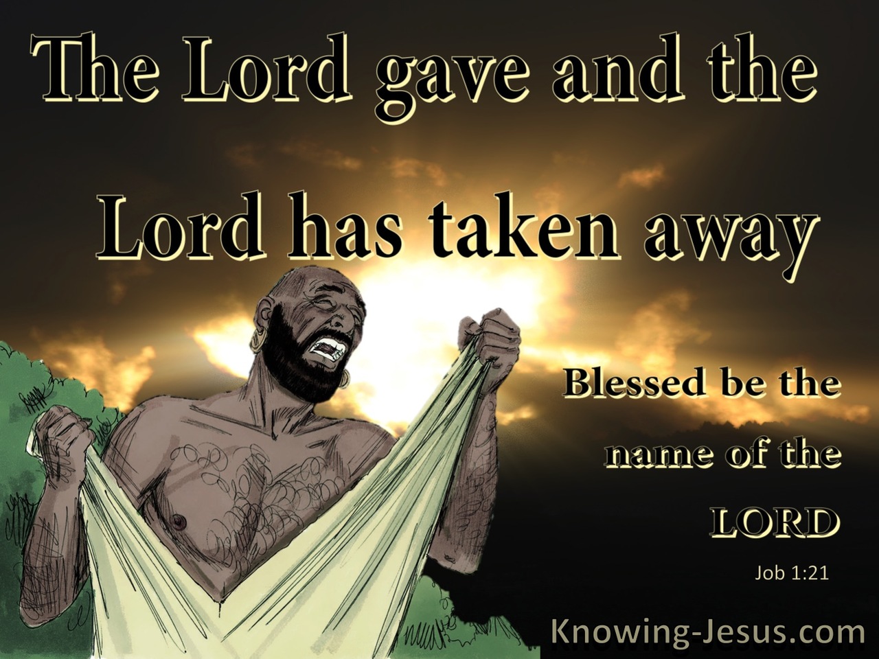 Job 1:21 The Lord Gave And Has Taken Away (brown)